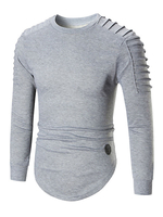 Herren T-Shirt aus für Alltag mit langen Ärmeln gemischten Baumwollen REGULAR FIT für Herren