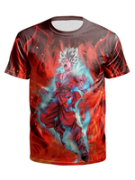 Herren T-Shirts 3D-gedruckte Anime Quick Dry Rundhalsausschnitt Kurzarm Top In Rot