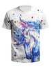 Herren T-Shirts 3D-gedruckte Einhorn Schnelltrocknenden Rundhalsausschnitt Kurzarm Top In Weiß