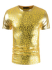 Herren T-Shirts Jewel Neck Kurzarm Snakeskin Print Hot Stamping Slim Fit Herrenoberteil