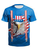 Herren T-Shirts Rundhalsausschnitt Kurzarm Kleidung In Blau