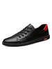 Herren Turnschuhe Rindsleder Round Toe Black Color Block Freizeitschuhe