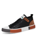 Herren Turnschuhe Rindsleder Round Toe Color Block Verstellbare Krawatte Freizeitschuhe