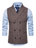 Herren-Unterhemden Business Business Lässige Turndown-Kragenknöpfe Coffee Brown