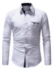 Herren Weißes Hemd Starlet Print Dot Button Down Langarm Freizeithemd