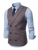 Herren Weste Anzug Weste Hahnentrittmuster Zweireiher Gilet Clubwear