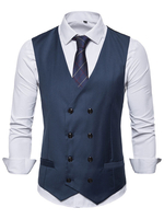 Herren Weste Weste Zweireiher Button Prom Gilet Clubwear