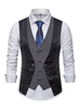 Herren-Westen Street Wear Chic V-Neck Schwarz