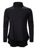 Herrenhemd Hoher Kragen mit langen Ärmeln Unregelmäßiger Saum Patch Slim Fit Shirt