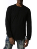 Herrenhemden Jewel Neck Langarm Casual Black Slim Fit Shirt