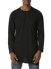 Herrenhemden Jewel Neck Langarm Unregelmäßiger Saum Slim Fit Shirt