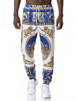 Herrenhose Bedruckt Keine Taille Gerade Jogginghose Blaue Herrenhose
