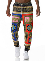 Herrenhose Bedruckt Keine Taille Gerade Jogginghose Lässige schwarze Herrenhose
