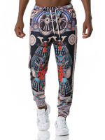 Herrenhose Bedruckt Keine Taille Gerade Jogginghose Schwarze Paisley Herrenhose