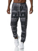 Herrenhose Bedruckt Paisley No Waistline Straight Sweatpants Schwarze Casual Herrenhose