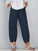 Herrenhose Casual Loose Polyester Deep Blue Lange Hose