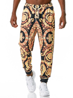 Herrenhose Casual Printed No Waistline Gerade Jogginghose Schwarze Herrenhose