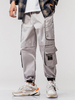 Herrenhose Lässige natürliche Taille Gerade Cargo Hose Graue Herrenhose