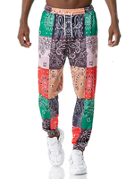 Herrenhose Palace No Waistline Gerade Jogginghose Lässig bedruckte grüne Herrenhose