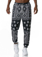 Herrenhose Palace No Waistline Straight Casual Bedruckte Jogginghose Schwarze Herrenhose