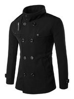 Herrenjacke2021 Pea Coat Double Breasted Wolle Mischung Wintermantel