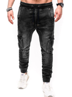 Herrenmode Jeans Casual Distressed Antik Design Skinny Black Denim Pants