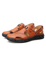 Herrensandalen PU Leder Gummisohle