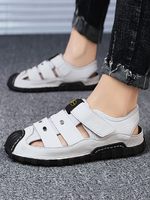 Herrensandalen PU Leder Gummisohle