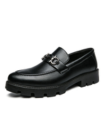 Herrenschuhe Schuhe Stylish Round Toe Metal Details Slip-On PU-Leder