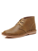Herrenstiefel Leder Round Toe Khaki Chelsea Stiefel Stiefeletten