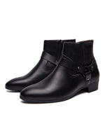 Herrenstiefel mit fabelhafter Schnalle aus PU-Leder mit spitzer Zehenpartie