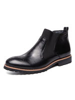Herrenstiefel Moderne PU-Leder-Stiefeletten mit runden Zehen