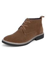 Herrenstiefel Round Toe Wildleder Lederriemen Stiefeletten