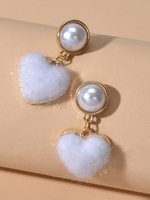 Herz Ohrringe White Dangle Ohrringe Frauen Schmuck