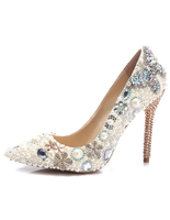 High Heel Abend Schuhe Frauen Perlen Pumps Schuhe Strass zeigte Stiletto Party Schuhe