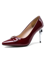 High Heel Abendschuhe Spitz Pfennigabsatz Lackleder Pumps Party Schuhe