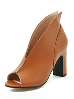 High Heel Booties Frauen Brown Peep Toe Sandal Booties