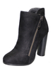 High Heel Booties Wildleder Spitz Zip Detail Chunky Heel Booties Damen Stiefeletten