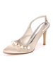 High Heel Hochzeitsschuhe Satin Pointed Toe Pearls Stiletto Heel Brautschuhe Partyschuhe