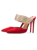 High Heel Pantoletten rot spitze Zehe rückenfreie High Heel Schuhe für Frauen