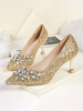 High Heel Party Schuhe Pailletten Pointed Toe Rhinestones Abendschuhe