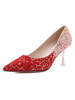 High Heel Party Schuhe Red Pointed Toe Pailletten Stiletto Abendschuhe
