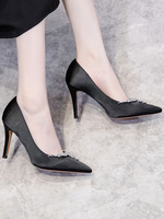 High Heel Party Schuhe White Pointed Toe Strass Ketten Abendschuhe