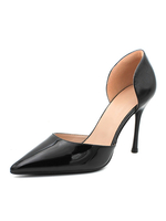 High Heel Pumps schwarz Spitzschuh Stiletto Beleg auf Pumpen