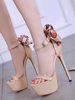 High Heel Sandalen Frauen Sexy Schuhe Apricot Plattform Bogen Knöchelriemen Sandale Schuhe