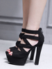 High Heel Sandalen Wildleder Plattform offene Zehe Criss Cross Sandale Schuhe für Frauen
