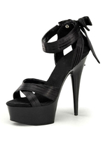 High Heel Sandaletten Schwarz Plattform Offene Toe Bow Knöchelriemen Sandale Schuhe Frauen Sexy Schuhe