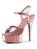 High Heel Sexy Sandalen Blond PU Leder Peep Toe Golden Knöchelriemen Plattform Sexy Sandalen