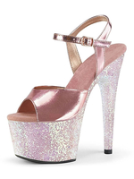 High Heel Sexy Sandalen Blond PU Leder Peep Toe Monk Strap Golden Sexy Schuhe