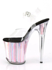 High Heel Sexy Sandalen Lila Leder Peep Toe Transparent Sexy Sandalen